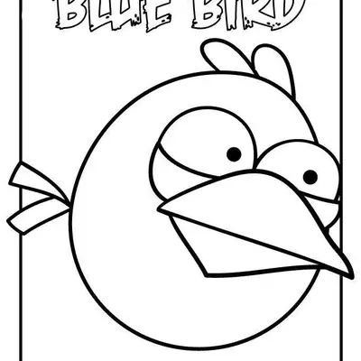 Desenho do Pássaro Azul (Blue Bird) de Angry Birds para Colorir