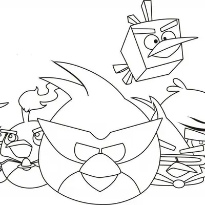 Desenho de Grupo dos Angry Birds: Clássicos e Personagens Space