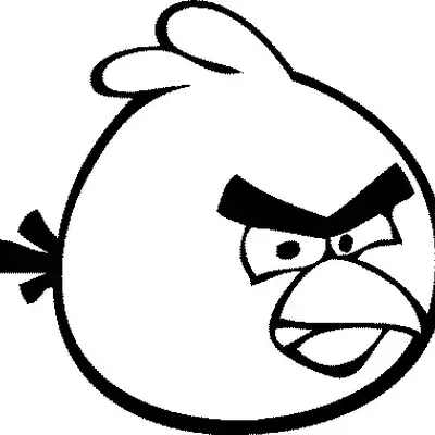 Desenho do Red (Angry Birds) com Contornos Fortes para Colorir
