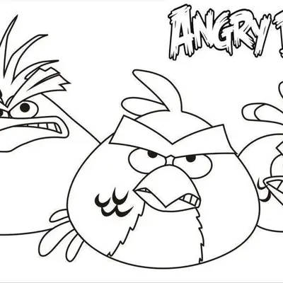 Desenho do Trio de Heróis Angry Birds com Logotipo Oficial