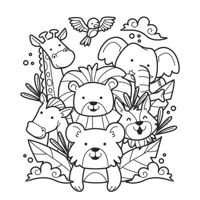 Turma da Selva: Amigos do Safari para Colorir