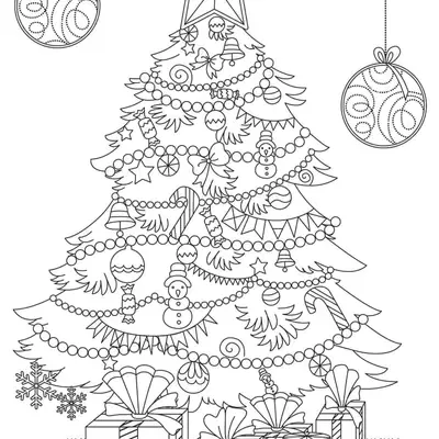 Brilho Natalino: Árvore de Natal Gigante para Colorir
