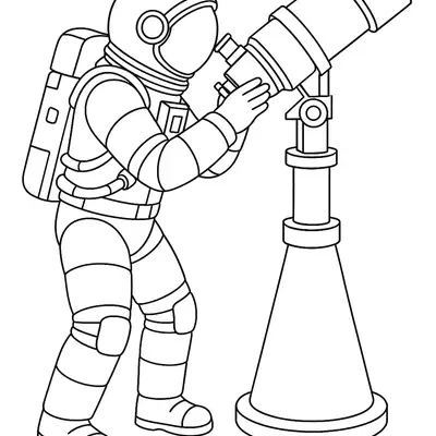 Desenho de Astronauta Astrônomo para Colorir