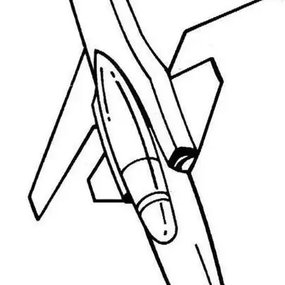 Desenho de Avião Jato de Caça Supersônico com Cabine em Bolha (Canopi)