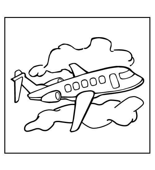 Desenho de um avião a jato executivo, com duas turbinas na cauda (bimotor) e janelas redondas. O avião está em voo, parcialmente escondido por três nuvens arredondadas.