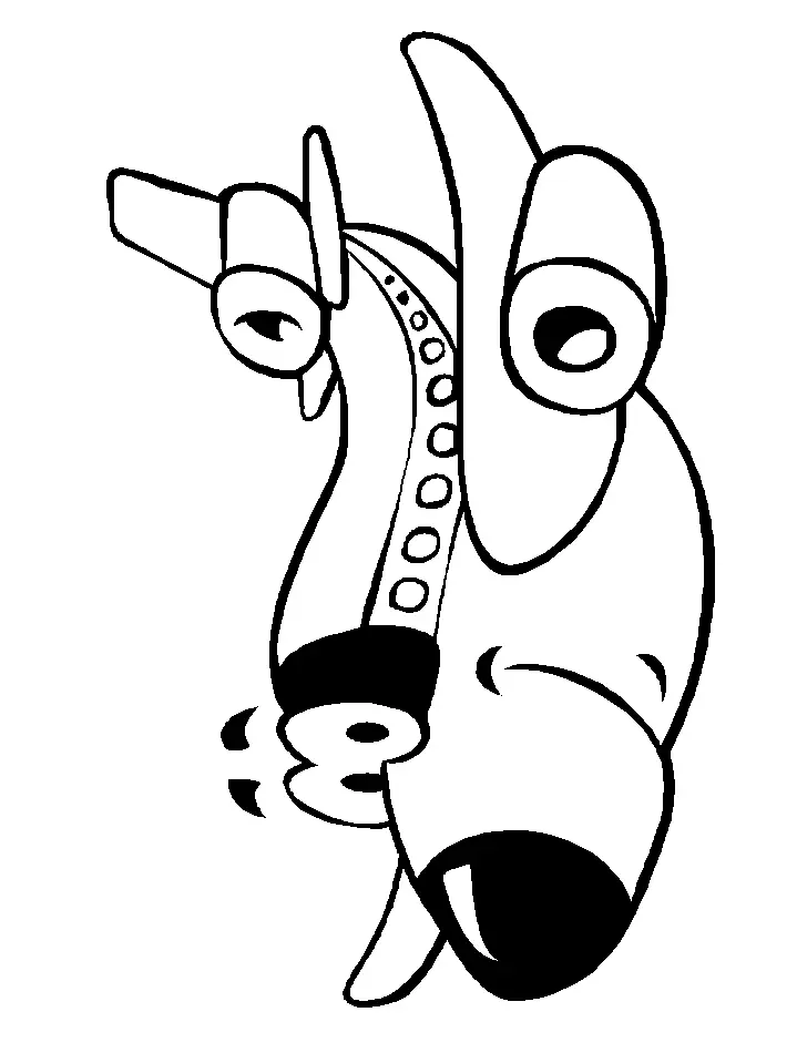 Desenho de avião tipo jumbo (jato comercial) com estilo de desenho animado: rosto feliz, olhos grandes, sobrancelhas expressivas e nariz em forma de focinho. O avião possui grandes turbinas visíveis e asas traseiras.