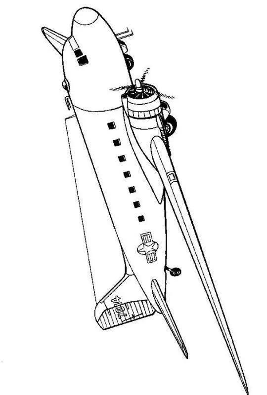 Desenho de um avião militar de hélice, com o trem de pouso estendido. O avião é visto por baixo, com o símbolo de estrela de identificação na fuselagem e o número 7014 pintado na cauda.