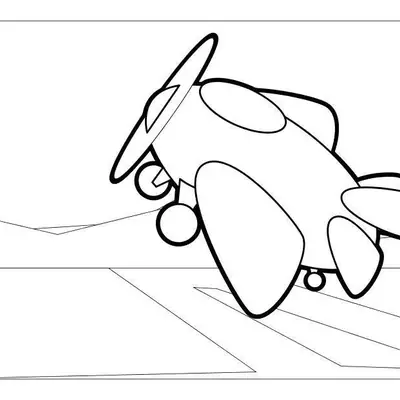 Desenho de Avião Pequeno com Hélice Decolando de uma Pista entre Montanhas