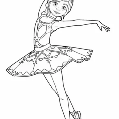 Bailarina Charmosa com Sardas e Tutu Estilizado para Colorir