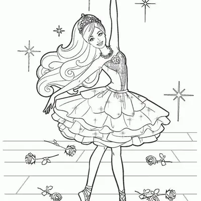 Barbie Bailarina em Apresentação de Gala para Colorir