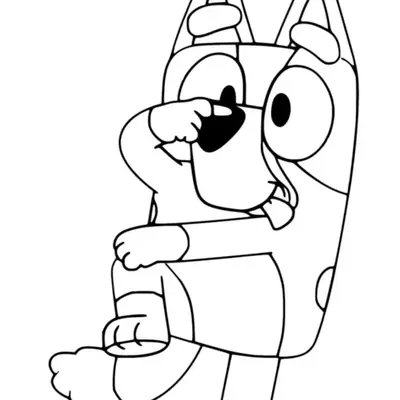 Hora da Risada: Bluey Fazendo Careta para Colorir