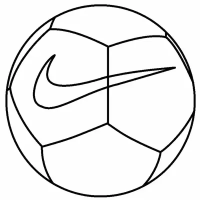Desenho de contorno de uma bola de futebol com o símbolo 