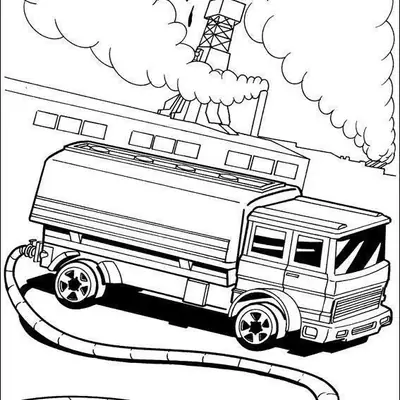 Energia em Movimento: Caminhão Tanque para Colorir
