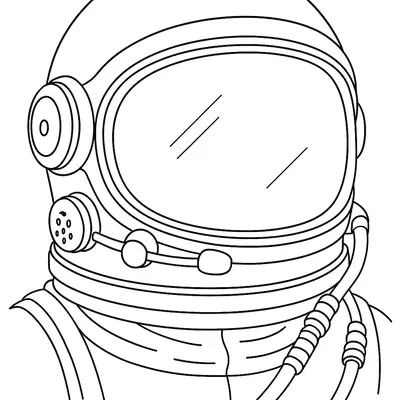 Desenho de Capacete Espacial Detalhado para Colorir