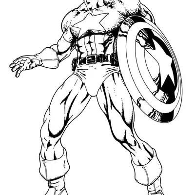 O Sentinela Clássico: Desenho do Capitão América para Colorir