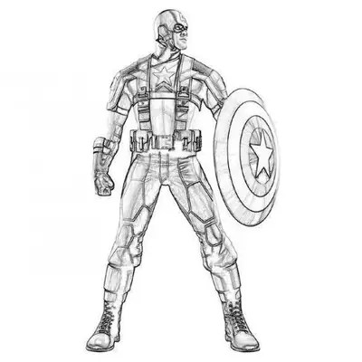 Sentinela em Vigilância: Desenho do Capitão América Tático