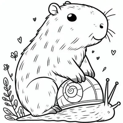 Amizade Inesperada: Desenho de Capivara e Caracol