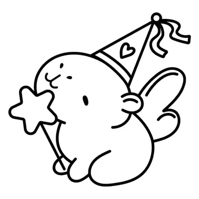 Magia na Floresta: Desenho de Capivara Fada para Colorir