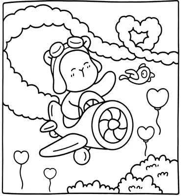 Aventura nas Nuvens: Desenho de Capivara Aviadora para Colorir