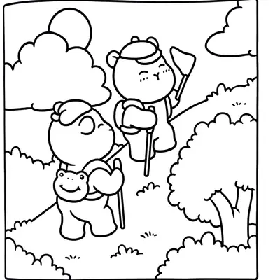 Aventura na Montanha: Desenho de Capivaras Fazendo Trilha para Colorir
