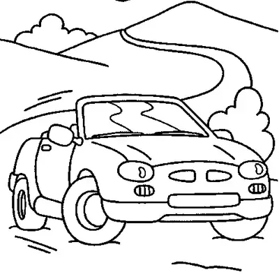 Liberdade na Estrada: Carro Conversível para Colorir