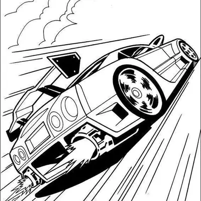 Força de Decolagem: Carro Foguete na Pista para Colorir