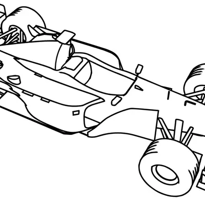 Velocidade Pura: Carro de Fórmula 1 para Colorir