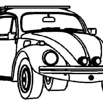 Ícone das Estradas: Fusca Retrô para Colorir