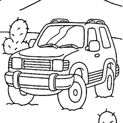 Aventura no Deserto: Jeep Off-Road para Colorir