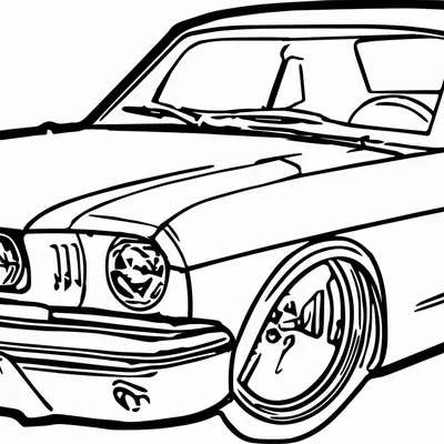 Ícone das Estradas: Mustang Clássico para Colorir