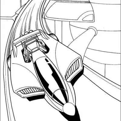 Corrida Intergaláctica: Carro Nave Futurista para Colorir
