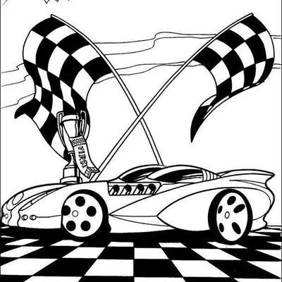 O Grande Vencedor: Carro de Corrida e Troféu para Colorir
