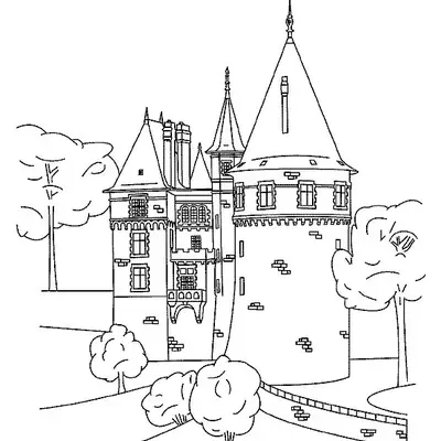 Elegância Real: O Chateau e a Grande Torre para Colorir