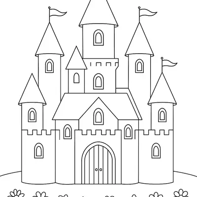 Reino da Primavera: Castelo Encantado e Flores para Colorir