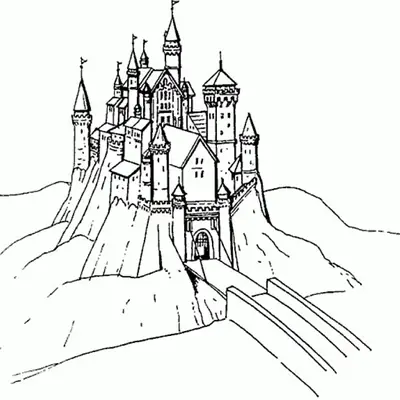 A Passagem do Rei: Castelo com Ponte Levadiça para Colorir