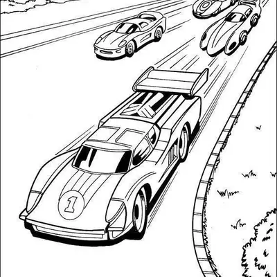 Emoção na Curva: Grande Corrida de Carros para Colorir