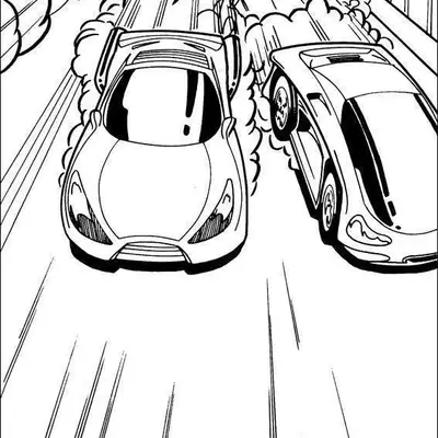 Duelo na Pista: Corrida de Carros para Colorir