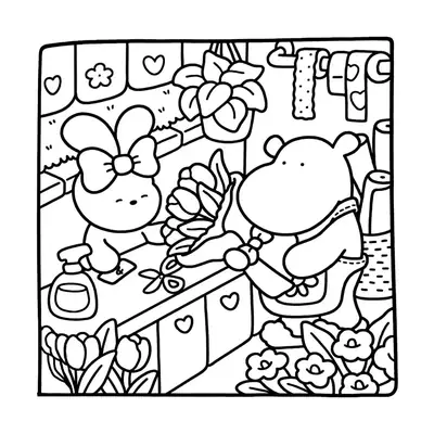 Um Dia na Floricultura: Coelhinha e Hipopótamo