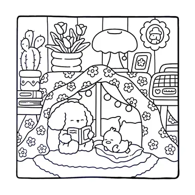 Esconderijo Fofo: A Cabana de Lençol dos Cozy Friends