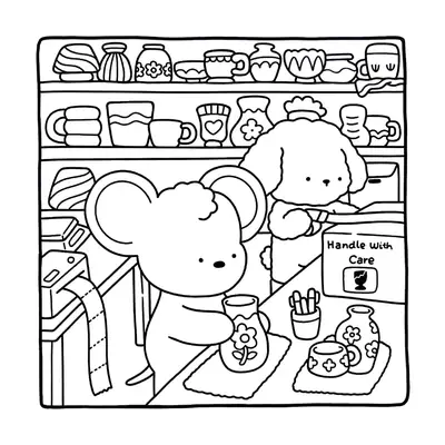 Arte Delicada: O Ratinho e a Poodle na Loja de Vasos