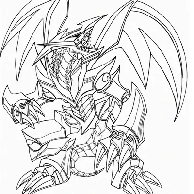 Desenho do Dragão Branco de Olhos Azuis (Yu-Gi-Oh!) para Colorir