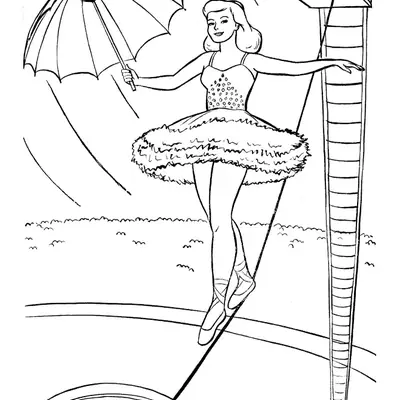 Magia nas Alturas: A Equilibrista de Circo para Colorir