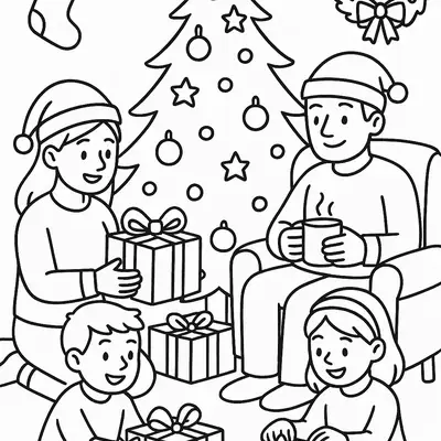 Natal em Família: Diversão e Presentes para Colorir