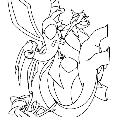 Desenho de Flygon, Salamence e Gardevoir para Colorir