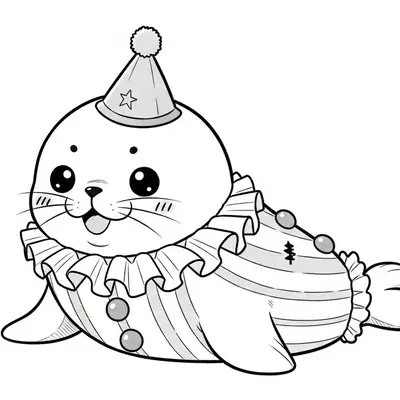 Show de Fofura: A Foca Palhaço para Colorir