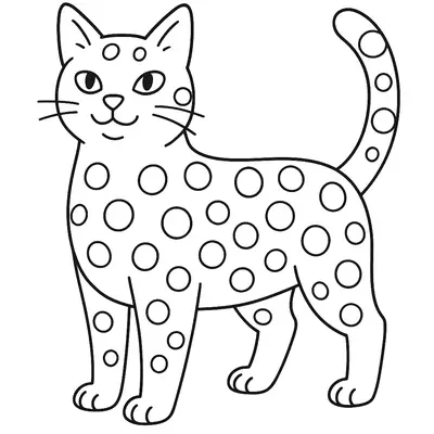 Estilo e Padrões: Gato com Pintinhas para Colorir