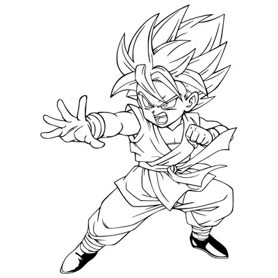 Desenho do Gohan Super Saiyajin para Colorir