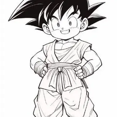 Desenho do Goku Criança (Dragon Ball) para Colorir