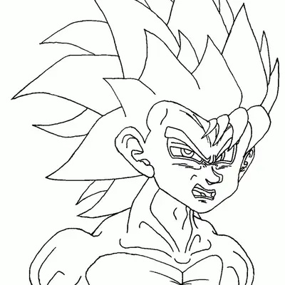 Desenho do Rosto de Goku Super Saiyajin 3 para Colorir