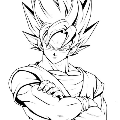 Desenho do Goku Super Saiyajin para Colorir